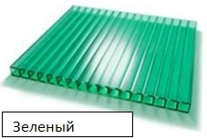 Поликарбонат 4мм Зеленый плотность 0,5 кг/м2 2,1х3м с защитой от УФ