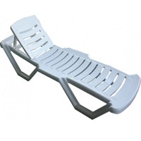 Шезлонг белый пластик 1920*620*320 /М3563/М8861/
