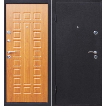Дверной блок метал Йошкар-1 205*86 1мм левая зол дуб 2 замка