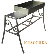 Мангал Классика №3 с полочкой 1200*380*890мм