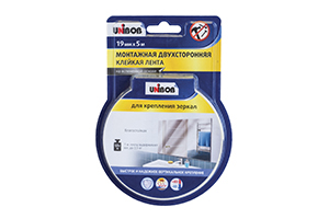 Скотч двусторонний вспененный 19мм х 5м для крепления зеркал Unibob 134852 /28/