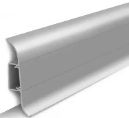 Плинтус напольный 081 металлик серебристый с кабель-каналом 2,2*0,055м