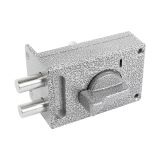 Замок накладной ЗН 1-М1 серебро 5 англ ключей 2 цил ригеля 