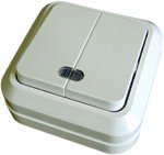 Олимп белый выключатель 2оп инд /10/О0123