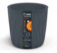 Горшок пластик для цветов Десерт 6,1л d-217мм серый /438660500/