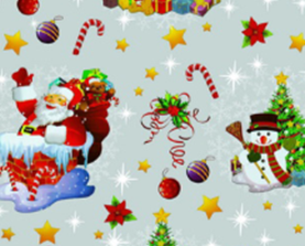 Клеенка Флер 3595С на тканой основе ширина 1,4м С Новым годом