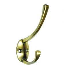 Крючок двойной жук 70мм бронза усиленный 3071/26