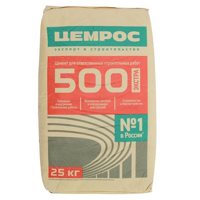 Цемент М500 Д-0 (ЦЕМI 42,5Н) 25кг Цемрос /70/