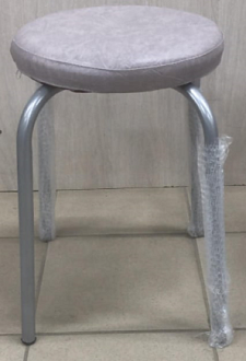 Стул-табурет Фабрик мрамор серый с каркасом светлый мусс