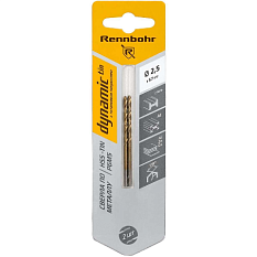 Сверло по металлу р6м5 /hss tin Титан&nbsp;&nbsp;2,5*57мм (2шт в блист) 