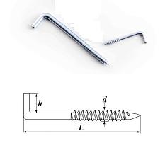 Шуруп костыль&nbsp;&nbsp;6*75/80 /крюк прямой/
