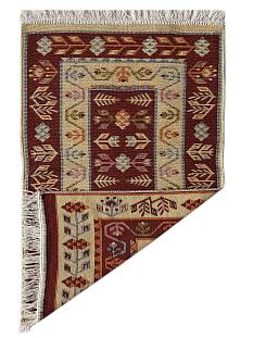 Ковер хлопковый Kilim Usak 0,5*0,8 1978 вишня/крем