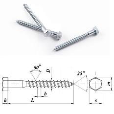 Шуруп под ключ по дереву&nbsp;&nbsp;8*60 (глухарь)
