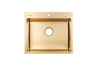 Мойка врезная нержавеющая 60Х50см H22см 0,6мм GL-6050 сифон GP-MLS01+крепл GP-MLA01 золото