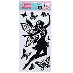 Наклейки для декора 5624 летящая фея с кристаллами