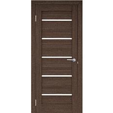 Дверное полотно экошпон 22 цвет венге ДО 200*60 белое стекло