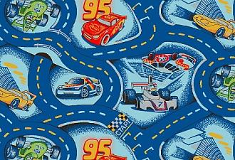 Палас детский Войлок 2*3 Гонки син