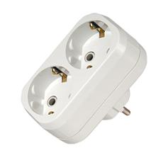 Разветвитель с заземлением евро 2 гнезда (линейный) 10031/39023 /20/