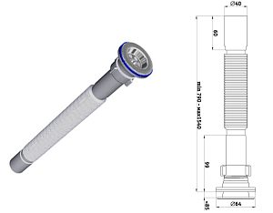 Сифон гофрированный 1 1/4" х 40 G214 /30986352/ — фото в Интердекор
