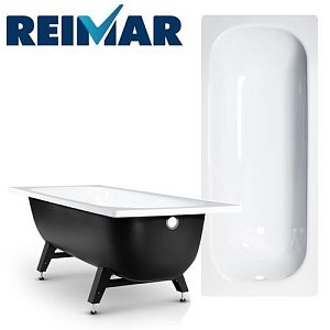 Ванна сталь Реймар белая 1,7м сифон+ножки 6мм толщ стенки V180л в550ш700г400мм — фото в Интердекор