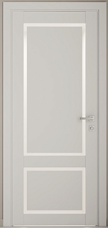 Дверное полотно экошпон М231 цвет эмалит белый ДО 200*70 белое стекло