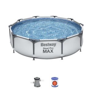 Бассейн Steel Pro Max 305*76см V 4678л каркас с фильтр насосом 56408 — фото в Интердекор