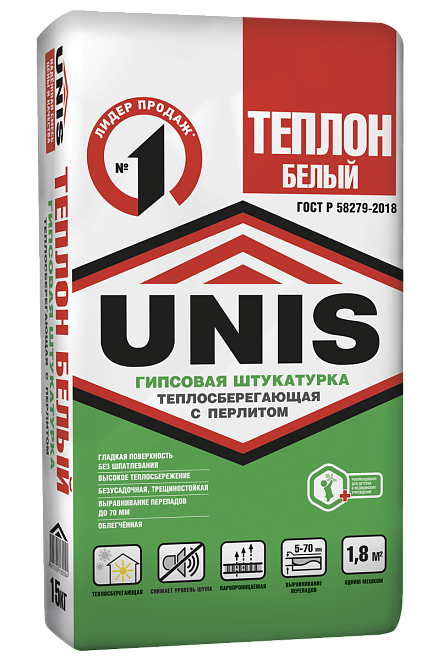 Штукатурка Юнис Теплон гипсовая белая 30кг /40/