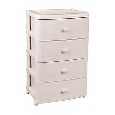 Комод пластик слоновая кость 4 секции Флоран /М6838/