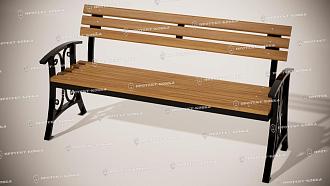 Скамья Вояж-2 со спинкой д1590*ш580*в830мм 