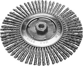 Щетка для УШМ дисковая плетеные пучки стальной проволоки 0,5мм 200мм М14 35192-200