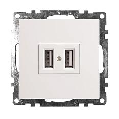 Stekker Катрин белая розетка 2сп зарядное устройство usb GLS10-7115-01 39686