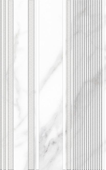 Вставка Новомосковск Marmo British Stripes белая 25*40