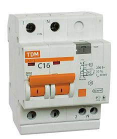 Выключатель дифференциальный автомат TDM АД12 2П двухполюсный 32А AC 4,5кА