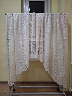 Тюль комплект 300*170 18-33111-1 кухня арка сетка жаккард бежевый