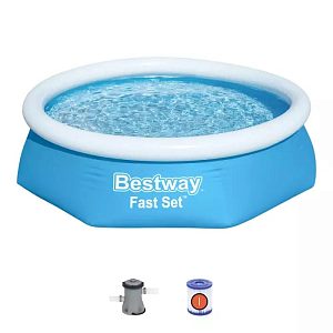 Бассейн Fast Set 244*61см V 1880л надувной с фильтр насосом 57450 — фото в Интердекор