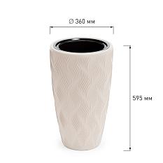 Кашпо&nbsp;&nbsp;пластик напольное Флэйм 42л d-360*360*595мм бежевый /М8887/