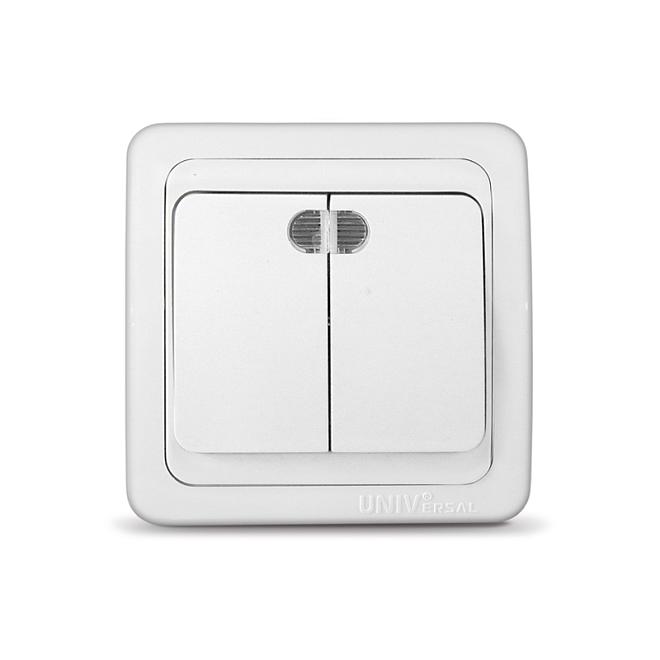 Валери белый выключатель 2сп инд В0123/10/