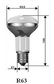Лампа зеркальная для точечного светильника R-63 E-27 60Вт/10/
