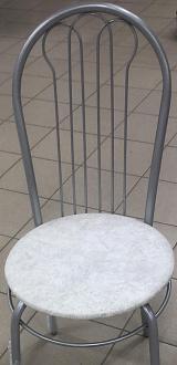 Стул Тюльпан белый мрамор с каркасом светлый мусс