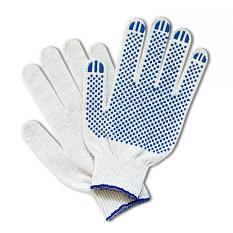 Перчатки трикотажные х/б ПВХ точка (5 нитей) /10/