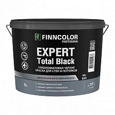 Краска в/д интерьерная для стен и потолков 9кг finncolor expert total black черн глубокоматовая