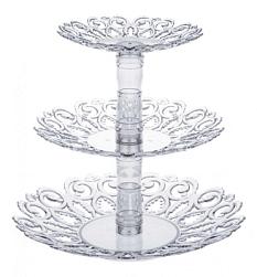 Фруктовница мелодия 3-х ярусная прозрачный /М6406/