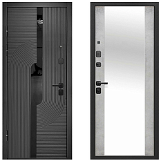 Дверной блок метал 10 2МДФ-3 205*96 2мм левая бетон снежный зеркало фацет