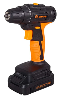 Аккумуляторная дрель Вихрь 18В ДА-18Л-2К/Б 2 Li-ion акк 2,0А/час 1350об/мин 33Нм 10мм 1,3кг кейс