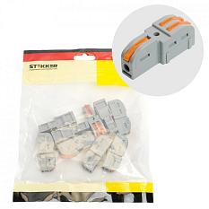 Клеммник зажим компактный Stekker 220-102 1 вход,2 выхода наборная 0,2-4мм2 /1уп=10шт/ 49790