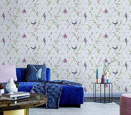 Обои Палитра ТС виниловые на флизелине горячего тиснения 1,06*10м 72063-44 Топ с птицами из бархата /6/ 