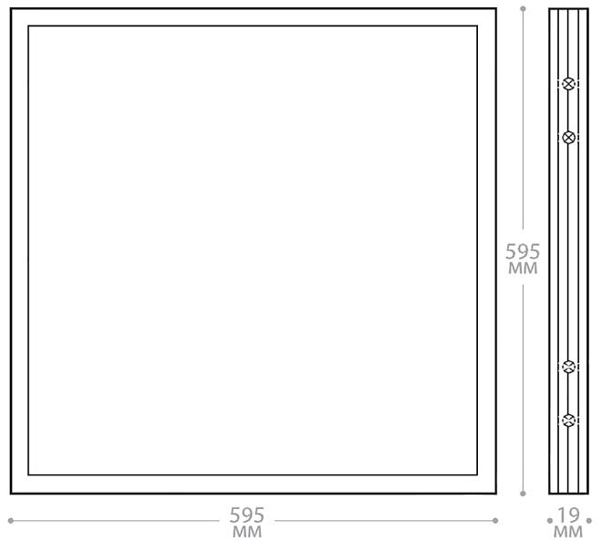 Светильник светодиодный Армстронг AL2115 59х59см 36Вт 2700лм 6500К 21085 накладной/встраиваемый призма