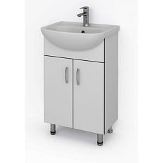 Тумба с умывальником Грей белая хром ножки 42*70*28