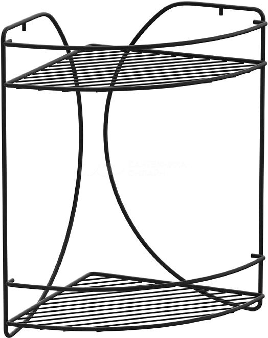 Полочка угловая двухярусная черная FOR-RUS024BL
