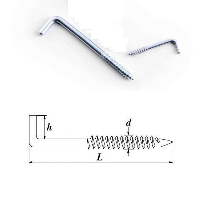 Шуруп костыль  5*60 /крюк прямой/